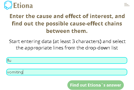 screenshot of symptom input window